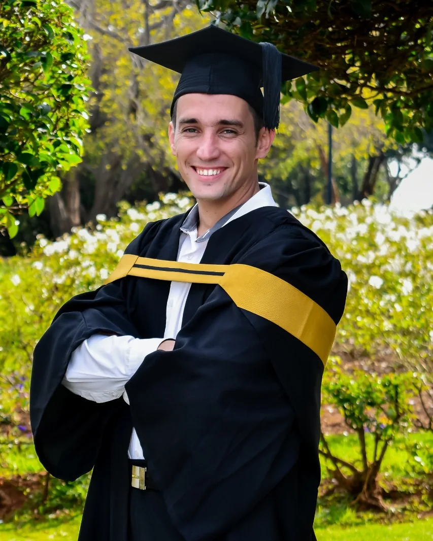 Renaldo Hake in graduation attire